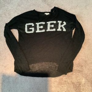 GEEK Sheer High Low Sweater